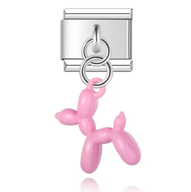 Charm Perrito Globo Rosa