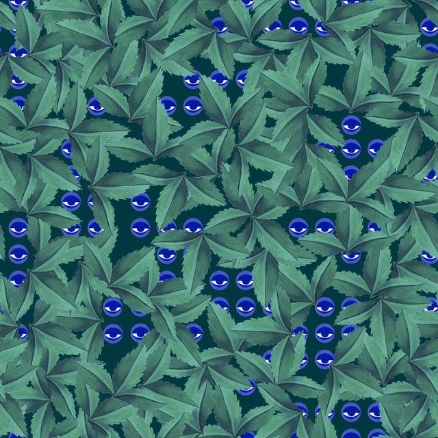 Serviettes de table "Yeux et feuillage"