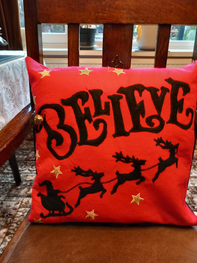 Beleive Cushion Cover With Bell
