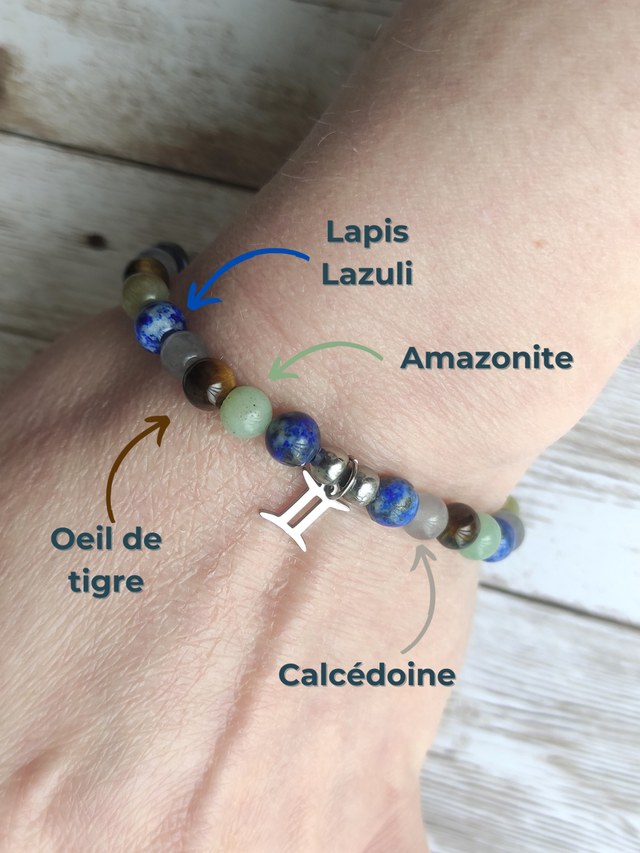 Bracelet lithothérapie &quot;Gémeaux&quot;