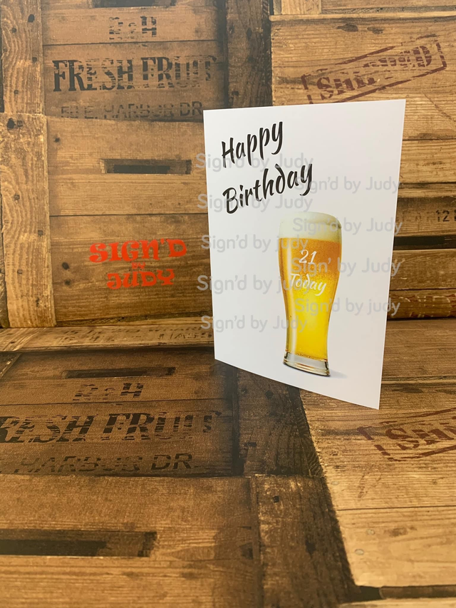 Happy birthday beer glass card