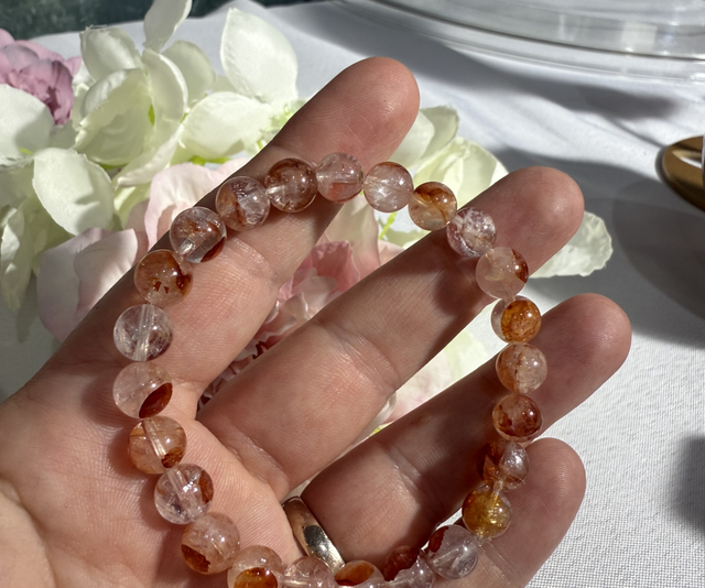Koi fire quartz bead bracelet 
