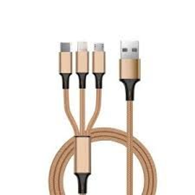 Câble 3-en-1 à charge rapide avec ports Micro USB + Lightning + Type-C