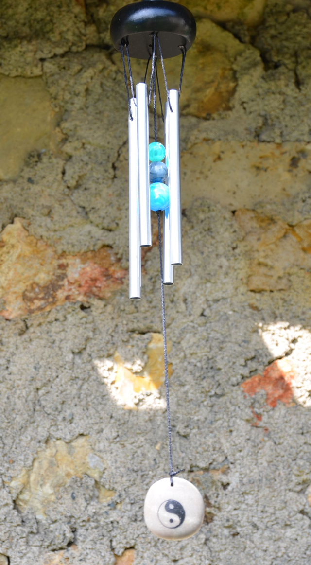 Carillon à vent 4 tubes capteur vent Yin Yang