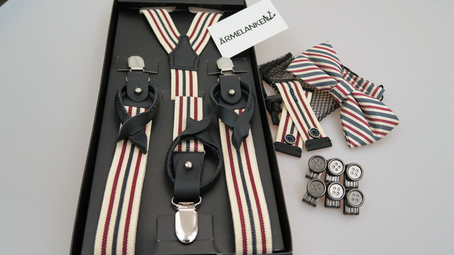 ÄRMELANKER Set Premium "Ferdinand Magellan" Beige Rot Blau 