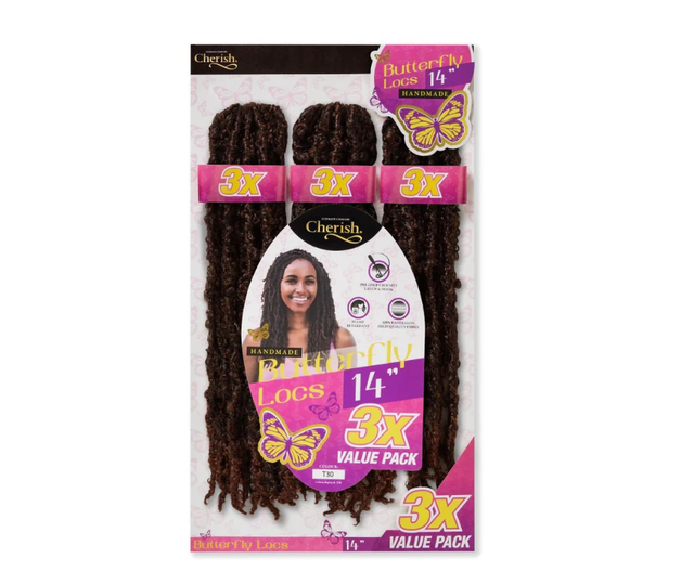 Cherish Bulk : 3X Butterfly Locs 14 (Col. T30)