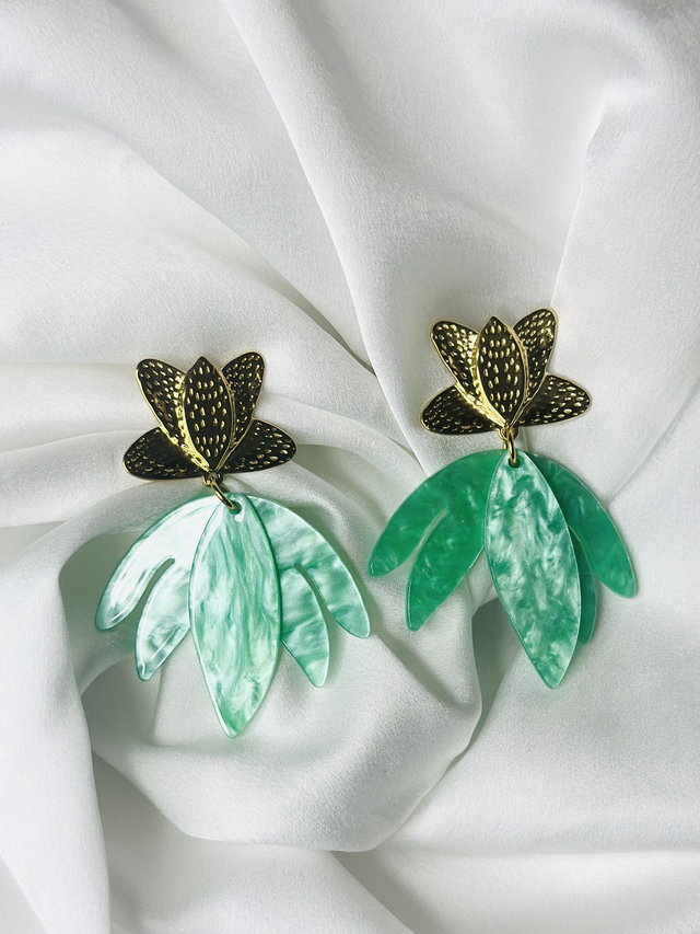 19-Boucles d&#039;oreilles pendantes feuille