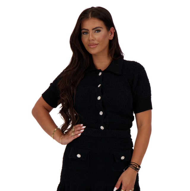 Reinders Beth Boucle Top Black