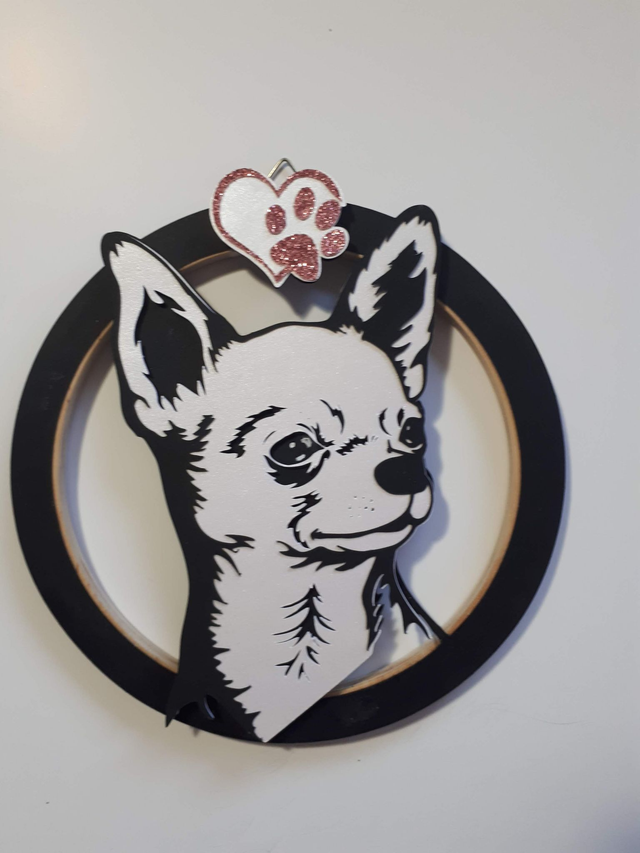 Couronne décorative murale chihuahua