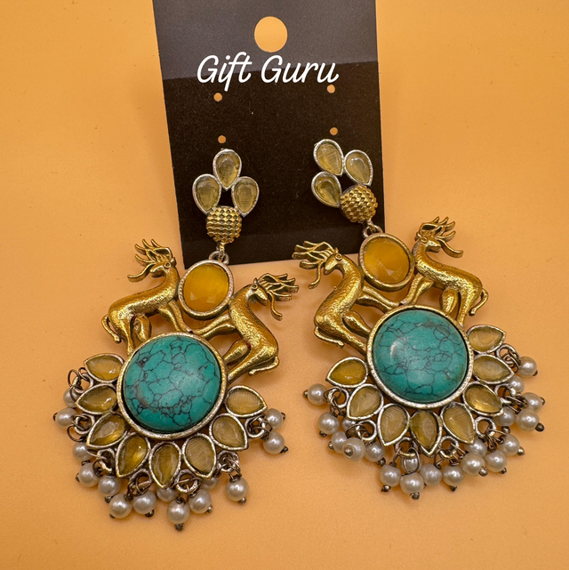 Oxidised brass ear rings 