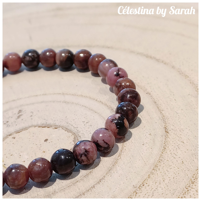 Bracelet Rhodonite 6mm Taille Dame