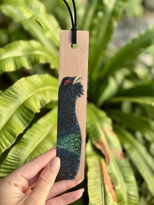 " Grand Tétras" - marque-page en bois   