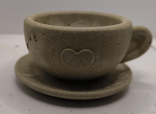 Tasse mit Herz und Untersetzer 