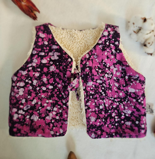 Gilet de berger motif pluie florale 🌸
