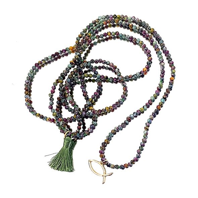 Collana con ciuffo di pietre preziose modello 0939