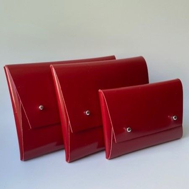 Pochette en cuir rouge 