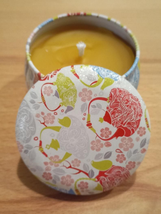 Große dekorative Blechdosenkerze, Design 3