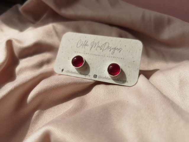 Round Rani Jade Studs (Seconds)