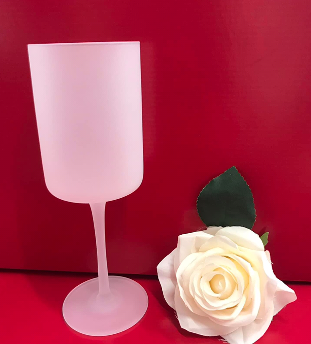 Frosted Wine Glass Personalised 