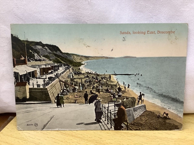 Sands, looking East, Boscombe, Dorset, Posted 1921 Valentine&#039;s Series Postcard. Our Ref No. R682 £2.50