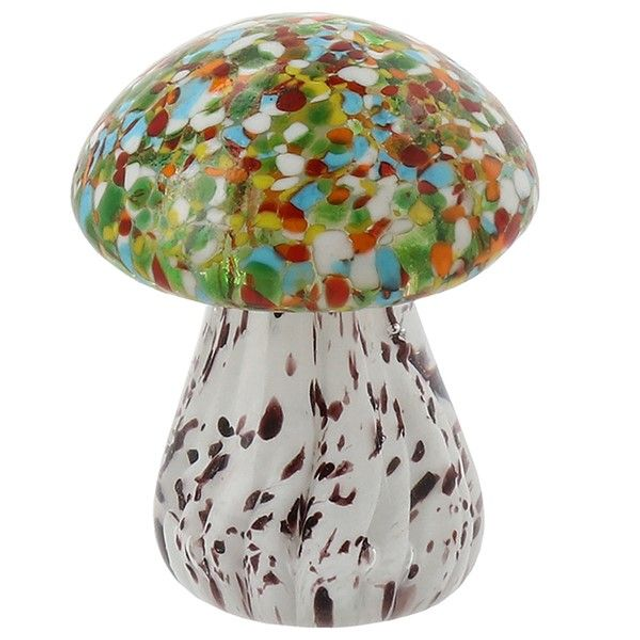 Handmade Art Glass Mushroom Ornament – Colourful Glass Collectable