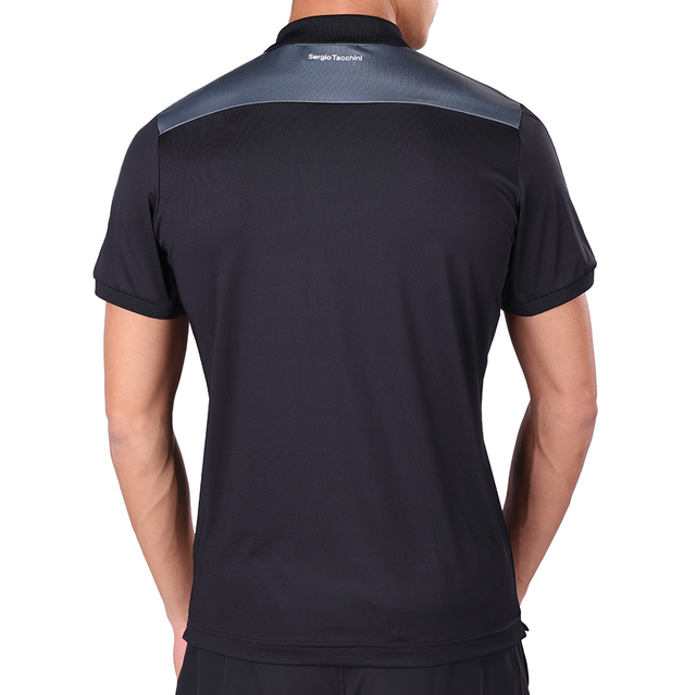 Polo Manches Courtes A Bandes Apice 41153 Noir gris bleu