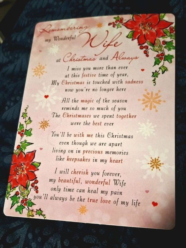 Christmas Verse Graveside, Memorial, Funeral, Remembrance, Cemetery Cards.