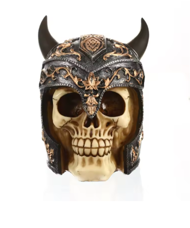 Prachtig schedel beeld Viking (15cm)