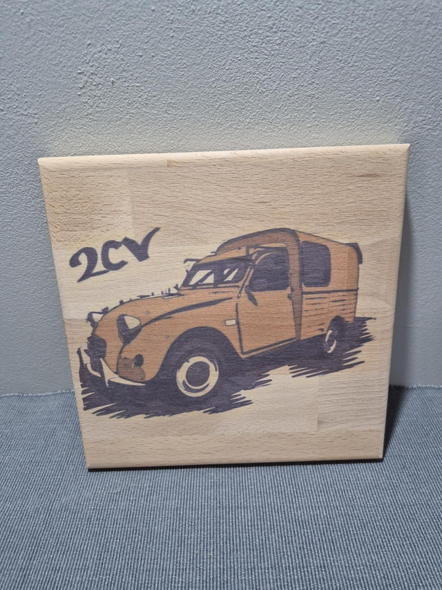Tableau 2cv fourgon jaune 