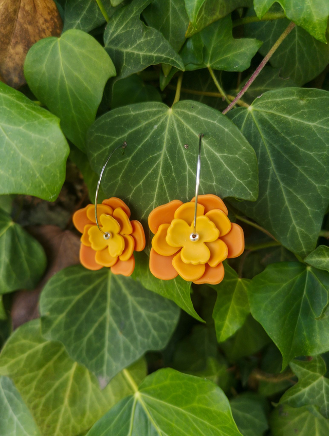 Collection Florale Brise d&#039;Automne - Boucles d&#039;oreilles Daurine (version argentée)