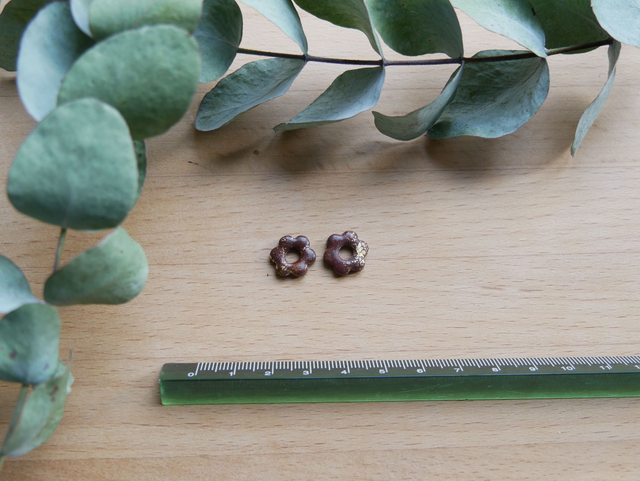 Mini mini bloom marron touche doré