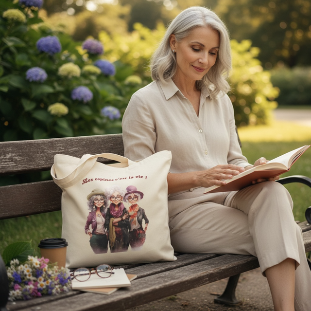Sac en jute personnalisée les copines c’est la vie