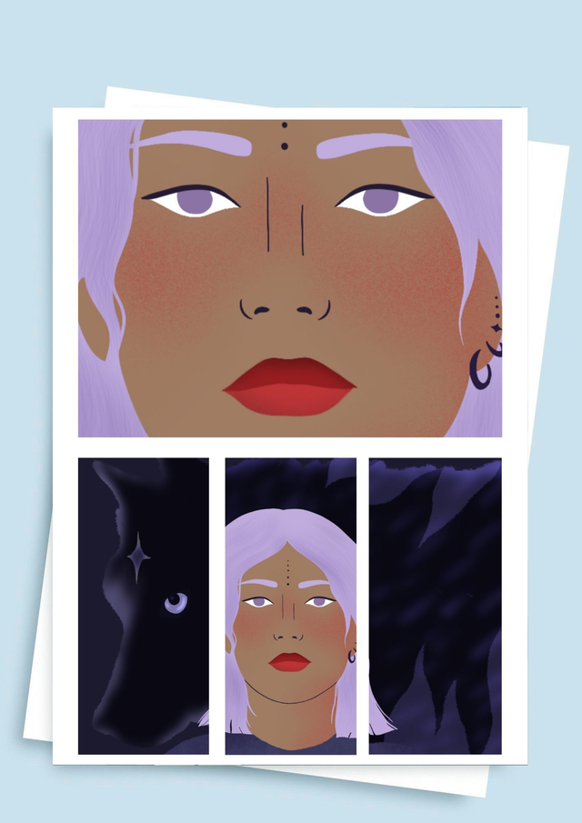 Carte postale Guerrière au loup