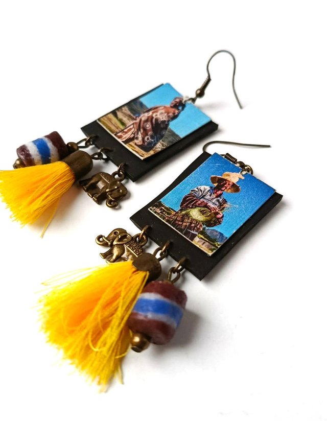 BO "Création" Portrait - CHAMBRE à AIR, CARTON et PAPIER RECYCLÉES - Pièces Uniques