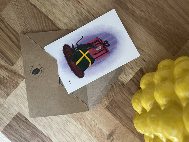 Carte de Noël - Les cadeaux de Minou