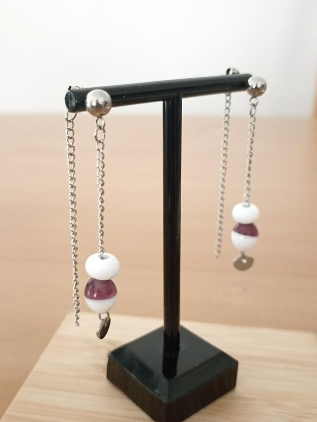 Boucles d&#039;oreilles en verre filé au chalumeau 