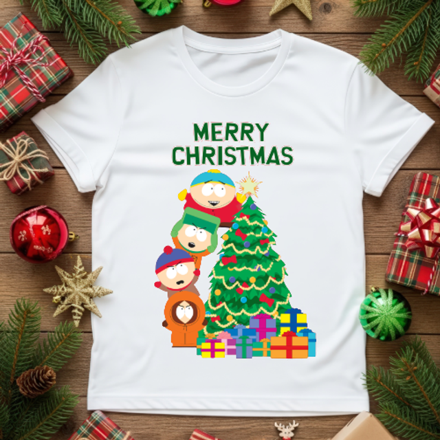 South Park Christmas T-shirt, DTF printed