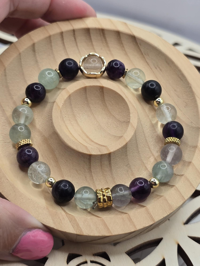 Bracelet Fluorite multicolore 0,8 cm