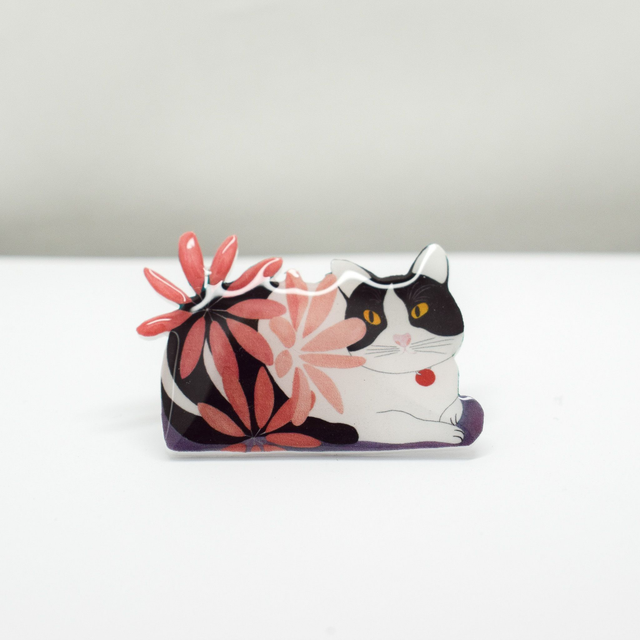 Black &amp; White Cat Bagde