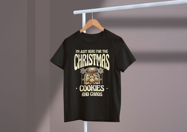 I’m just here for the Christmas cookies and chaos. Holiday. Ich bin nur wegen der Weihnachtsplätzchen und des Chaos hier. Urlaub