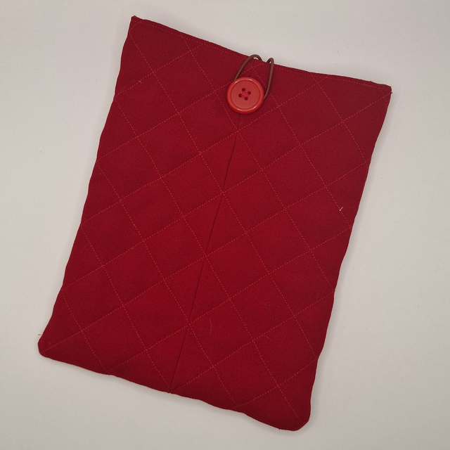 Upcycled Book Sleeve - Christmas Red Plain