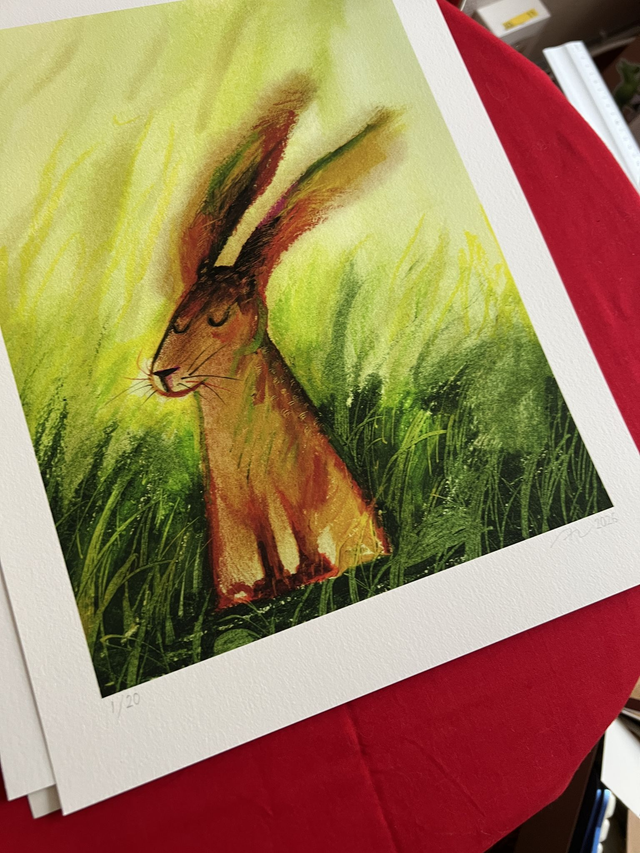 Hare on Grass – Limited Edition Print