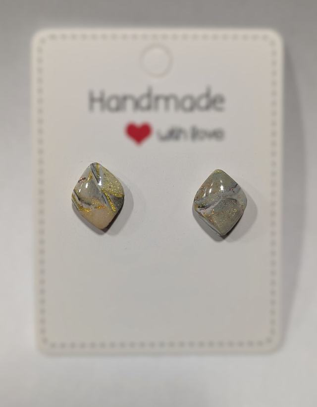 Boucles d'oreilles losange Marbré