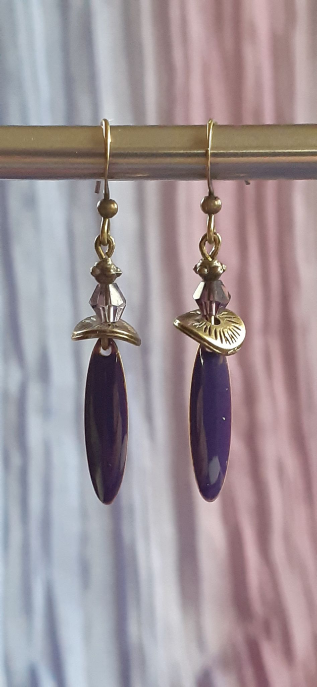 Huso Petites Boucles d'oreilles pendantes, Orange