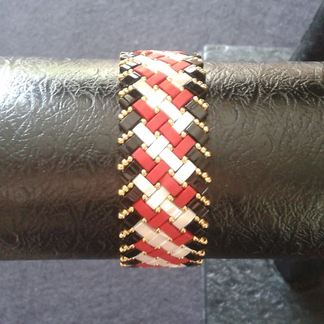 Bracelet half tilas triple noir/blanc/rouge 