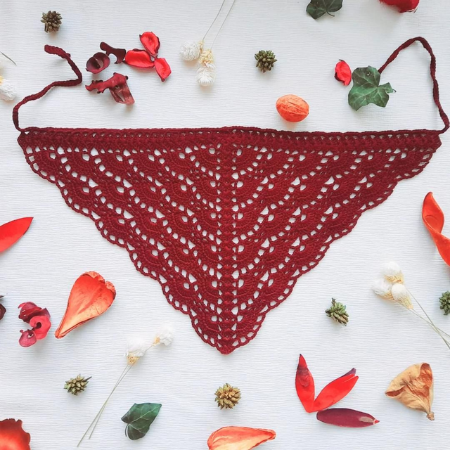 Bandana Amaryllis - Fait main au crochet en 100% coton 