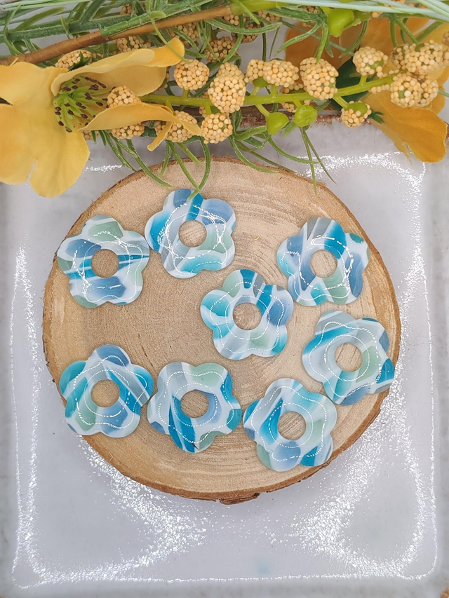 Fleur Amaya vitrail bleu