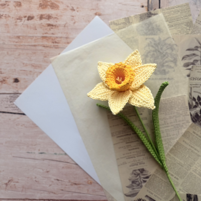 Jonquille et sa feuille (personnalisable pour créer votre bouquet)