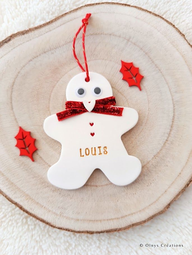 Décoration de Noël Bonhomme avec Prénom 2 MODELES