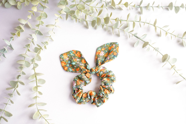 Sage Bunny Ear Scrunchie 